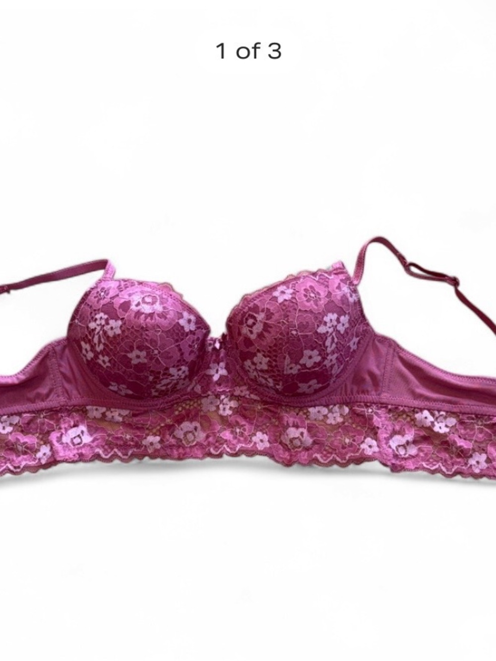 Adore Me Lace Longline Bra - Deep Pink
